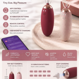 DORIS VIBRATOR APP Controlled Remote Vibrating Egg, 10 Vibration Modes, USB Magnetic Charging
