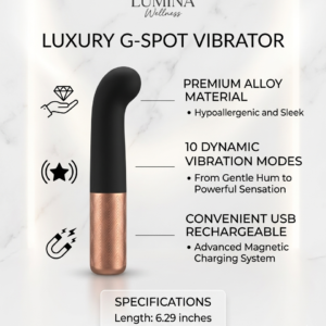 Aura Mini Wand Massager - Black Waterproof Personal Body Relief Tool with Magnetic Charging