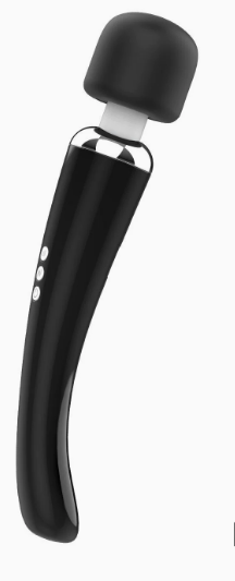 Elegant Wand Massager - Black Silicone Vibrator, USB Rechargeable with 10 Vibration Modes