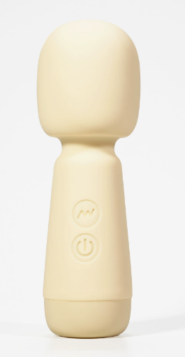 Ivy Micro Vibrator - Cream White Mini Wand Massager, Silicone Waterproof Rechargeable
