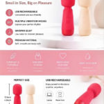Ivy Micro Personal Massager - Compact Whisper-Quiet Wand Vibrator in Red and Cream